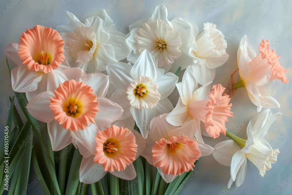 Bunch of White and Pink Flowers in Vase Bunch of White and Pink Flowers in Vase