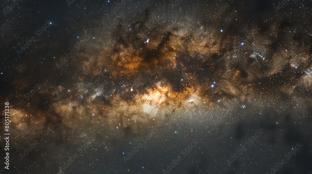Close-up of Milky way galaxy with stars and space dust in the universe, with grain Close-up of Milky way galaxy with stars and space dust in the universe, with grain