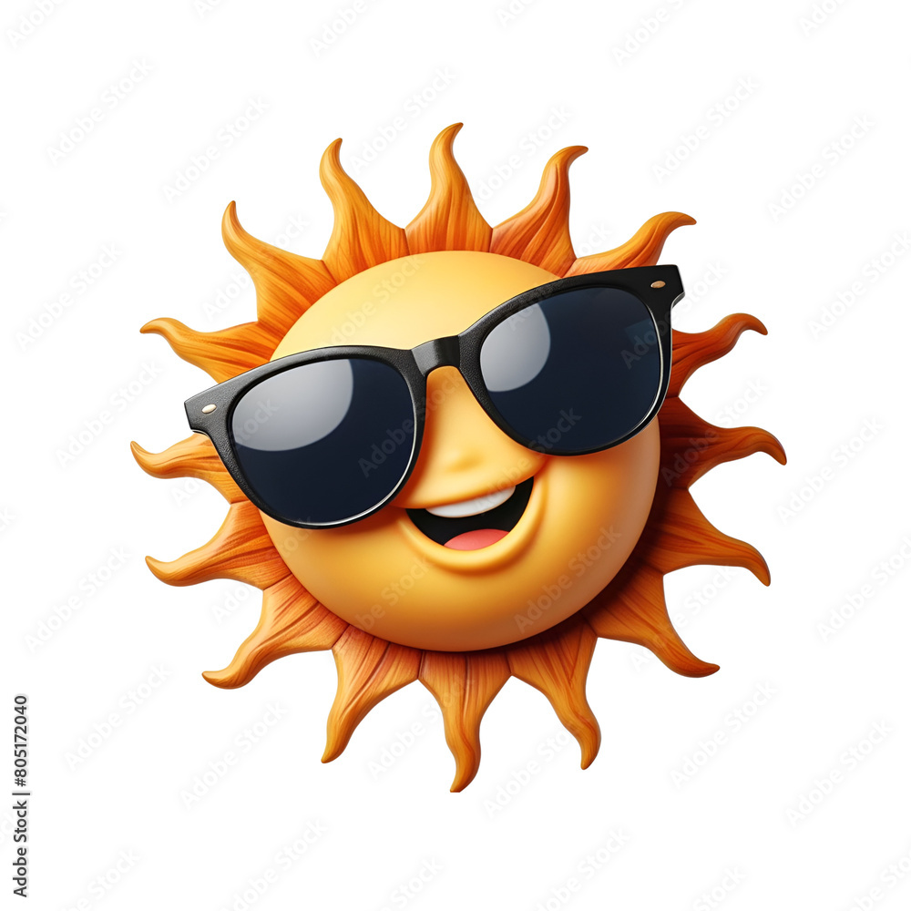 sun with sunglasses smiling 3d style sun with sunglasses smiling 3d style