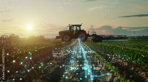 image of a tractor working in the fields