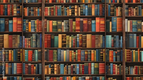 Beautiful Realistic books on a shelf