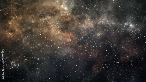 Close-up of Milky way galaxy with stars and space dust in the universe, with grain photo
