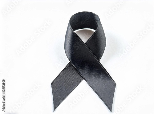 Black ribbon isolated on white background