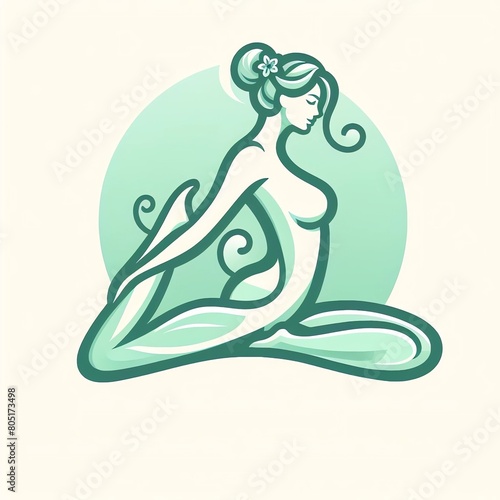 pastel woman doing yoga, generative ai