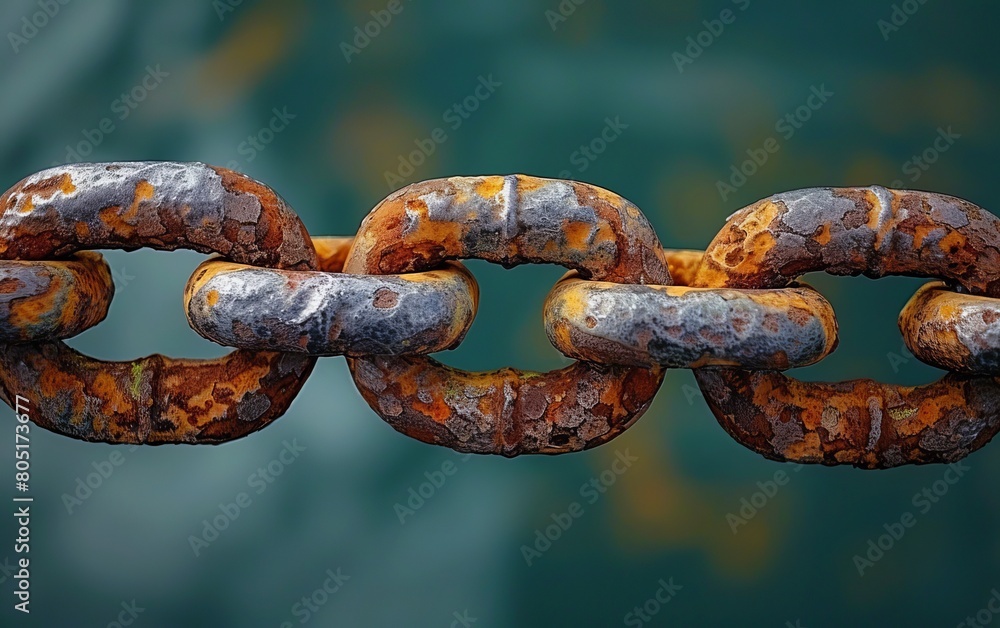 Weathered metal link close up, which can be a symbol of oppression, imprisonment or bondage, but it can also be a symbol of teamwork, unity, strength or holding together. Weathered metal link close up, which can be a symbol of oppression, imprisonment or bondage, but it can also be a symbol of teamwork, unity, strength or holding together.