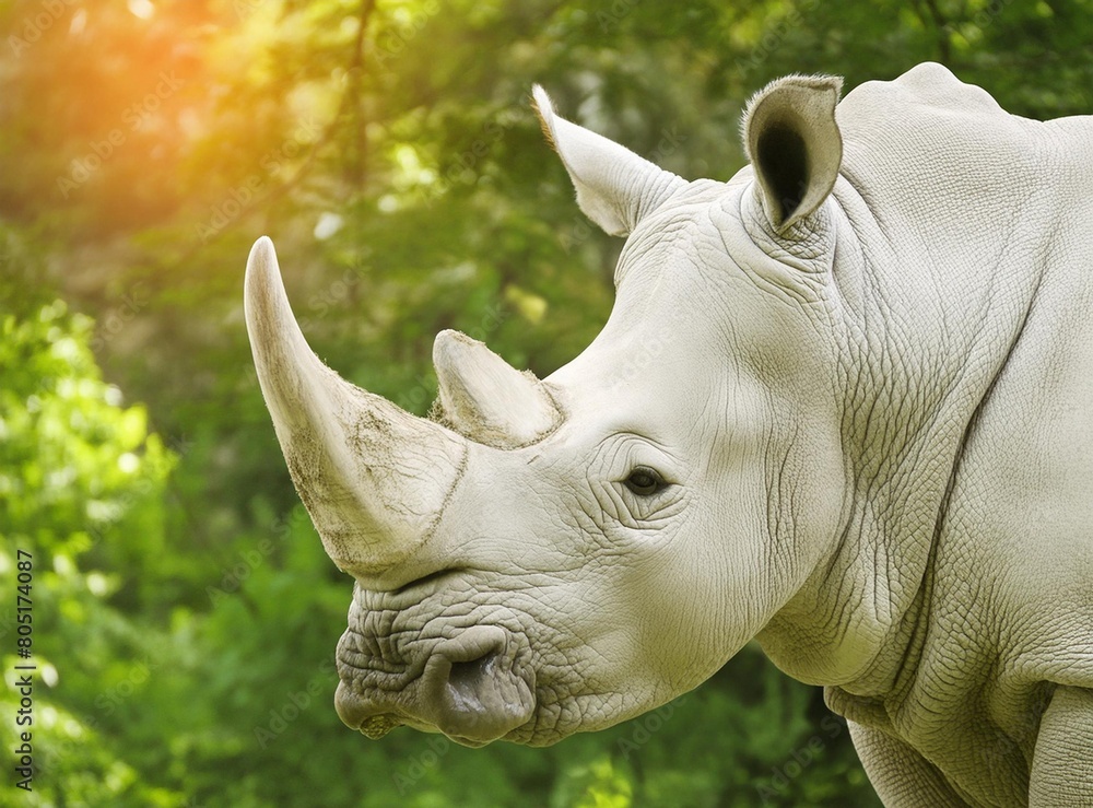 Fototapeta premium Rhinoceros in the jungle