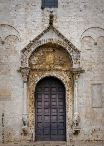 old church door, Basilika San Nicola, Bari, Apulia, Italy, Europe, Marchj 2024