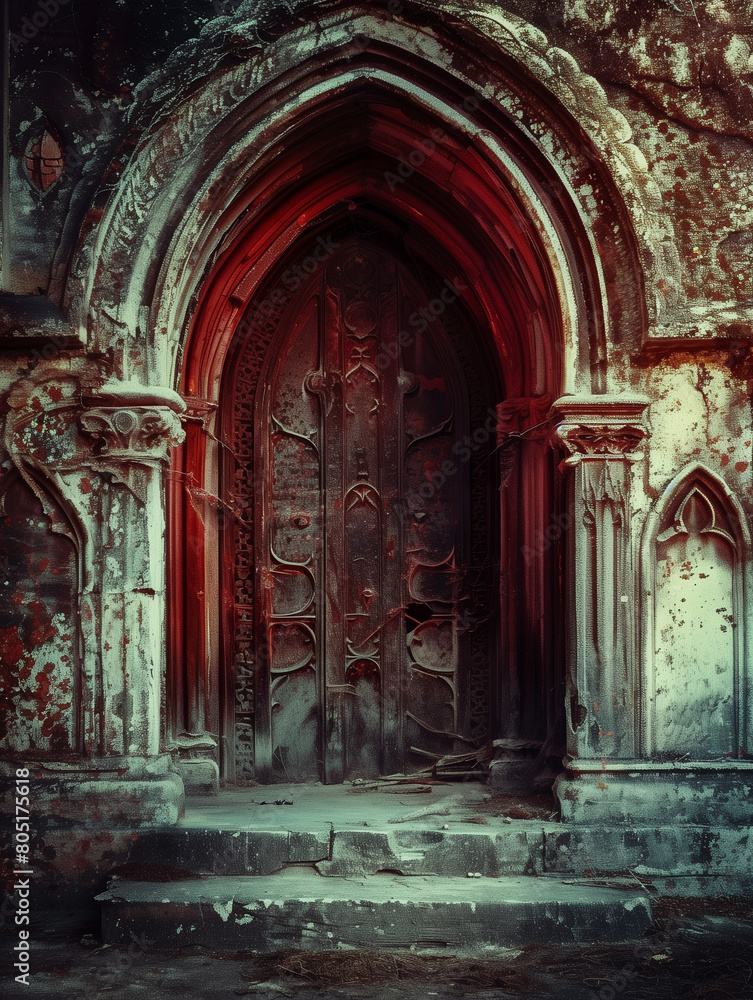 entrance doorway arch design element background - illustration - generative ai