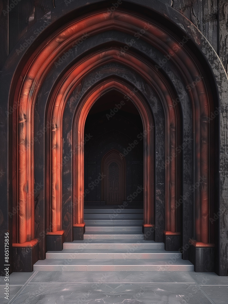entrance doorway arch design element background - illustration - generative ai