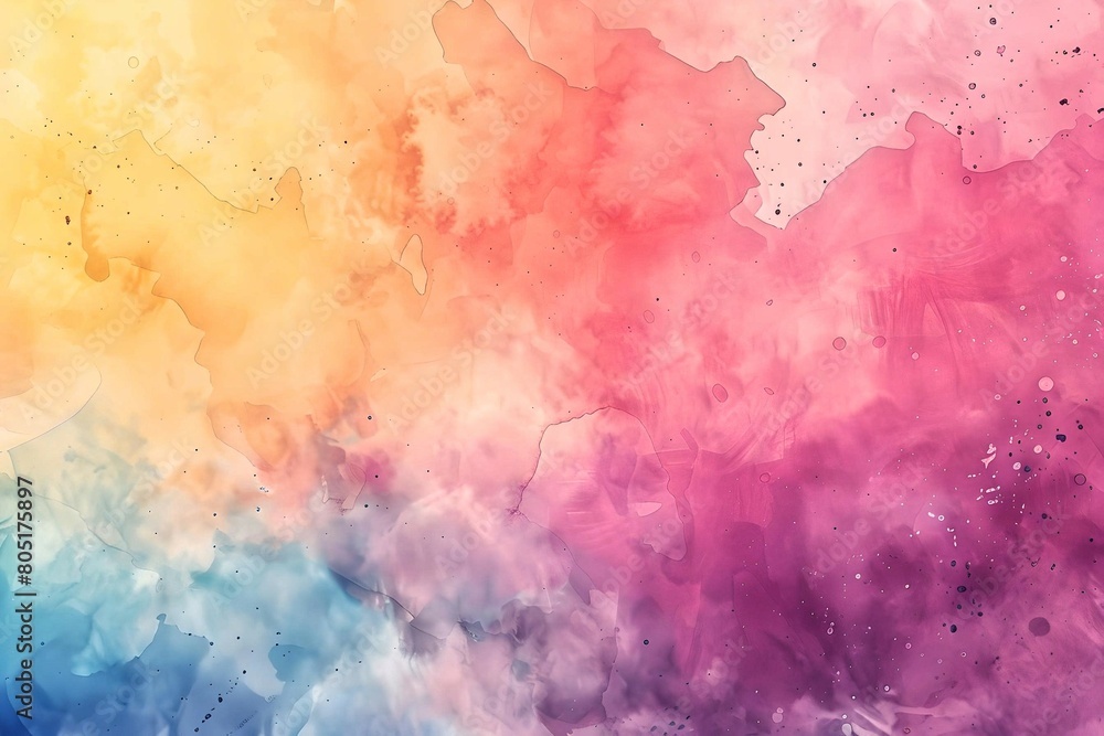 watercolor background featuring a seamless blend of vibrant colors and splatter effects, ideal for creative and artistic projects.
