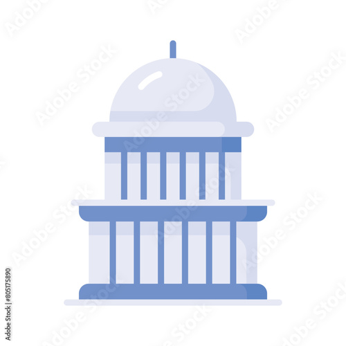 United states capitol building vector design, premium icon