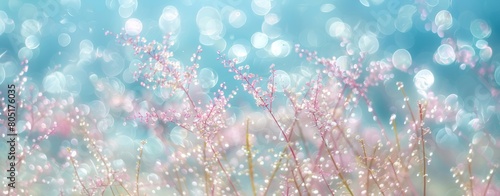 Dreamlike view of delicate pink blossoms surrounded by a magical bokeh effect in a serene atmosphere.