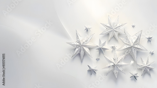 Silver snowflake on white, Christmas celebration