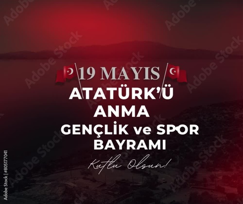 19 may ataturk commemoration youth and sports day animation photo
