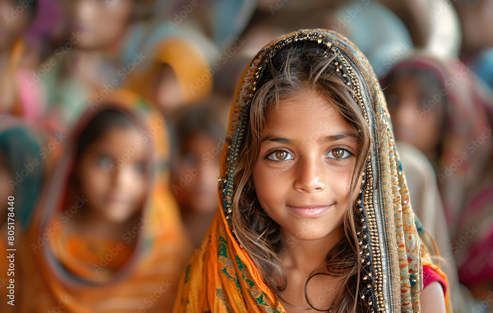 Portrait of a young indian village girl.