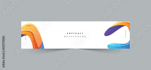 Abstract shapes background linkedin banner template