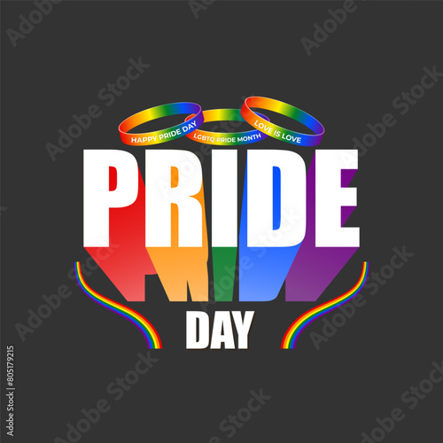 Vector illustration of Happy Pride Month social media feed template