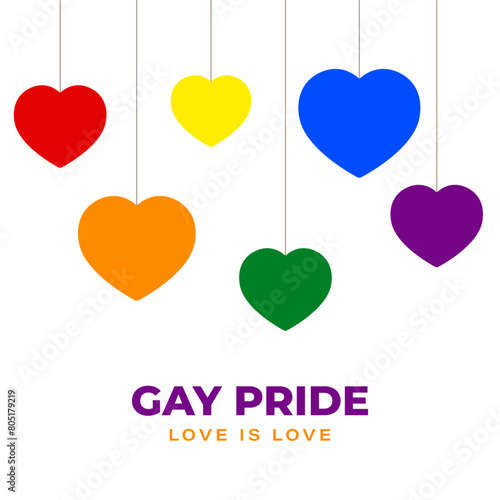 Vector illustration of Happy Pride Month social media feed template