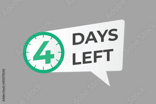 4 days to go countdown template. 4 day Countdown left days banner design. 4 Days left countdown timer
