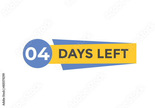 4 days to go countdown template. 4 day Countdown left days banner design. 4 Days left countdown timer
