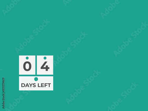 4 days to go countdown template. 4 day Countdown left days banner design. 4 Days left countdown timer
