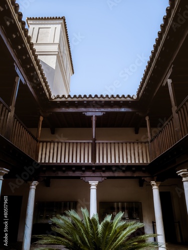 Building patio courtyard in the gardens of Real Alcazar de Seville