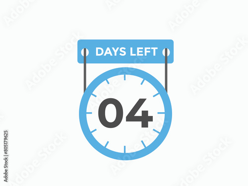4 days to go countdown template. 4 day Countdown left days banner design. 4 Days left countdown timer
