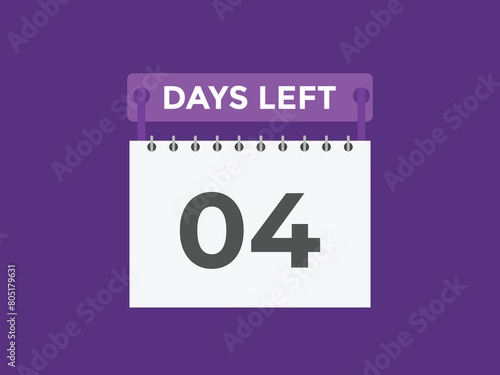 4 days to go countdown template. 4 day Countdown left days banner design. 4 Days left countdown timer
