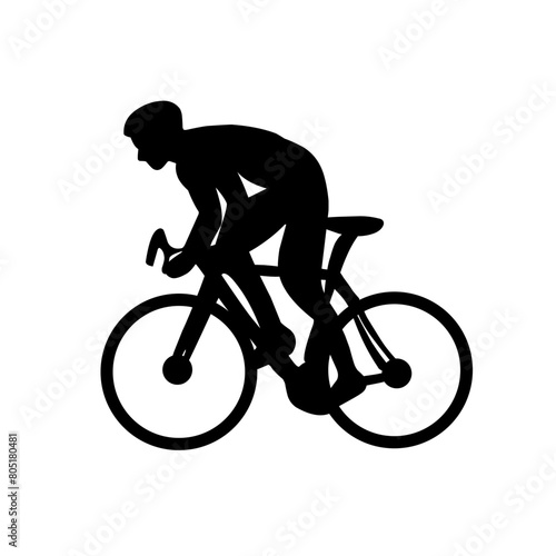 Cyclist silhouettes set