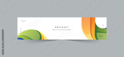 Modern abstract shapes background linkedin banner template