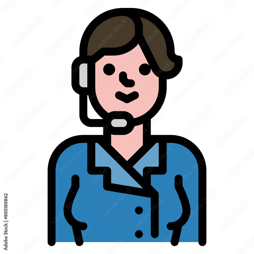 customer service or call center filled outline icon