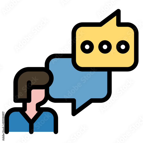 chatbot or chat conversation filled outline icon