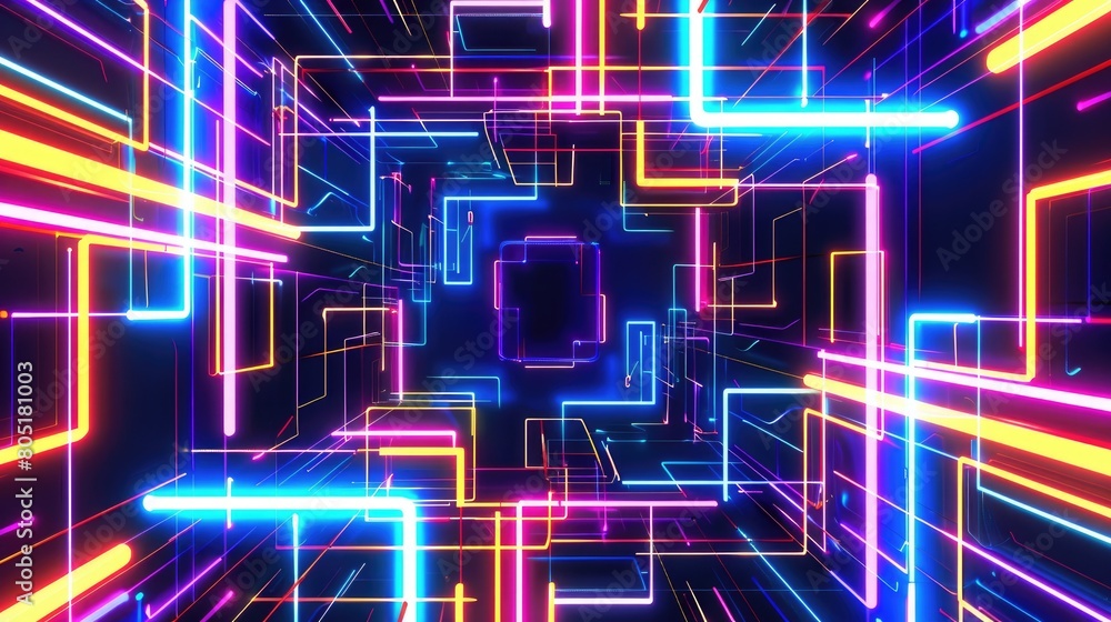 Immerse in the vibrant glow of a neon abstract texture background featuring mesmerizing geometric lines, Ai Generated. Immerse in the vibrant glow of a neon abstract texture background featuring mesmerizing geometric lines, Ai Generated.