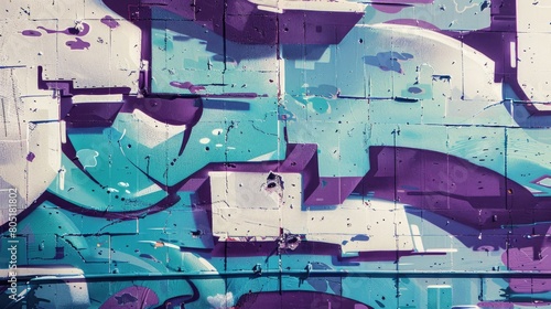 Abstract graffiti infused with retro video game motifs  Ai Generated.