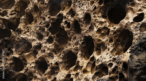 Mysterious alien surface reveals unknown rock formations, Ai Generated. © Crazy Juke