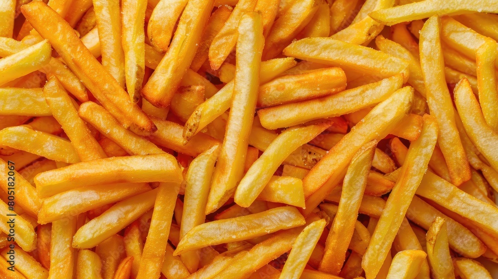 Close-up of crispy French fries, tempting and delicious, Ai Generated. Close-up of crispy French fries, tempting and delicious, Ai Generated.