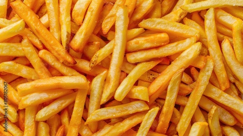 Close-up of crispy French fries, tempting and delicious, Ai Generated.