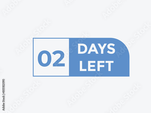 2 days to go countdown template. 2 day Countdown left days banner design. 2 Days left countdown timer
