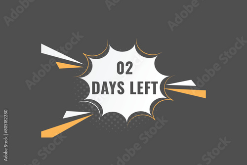 2 days to go countdown template. 2 day Countdown left days banner design. 2 Days left countdown timer
