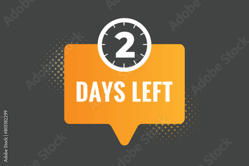 2 days to go countdown template. 2 day Countdown left days banner design. 2 Days left countdown timer
