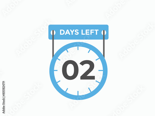 2 days to go countdown template. 2 day Countdown left days banner design. 2 Days left countdown timer
