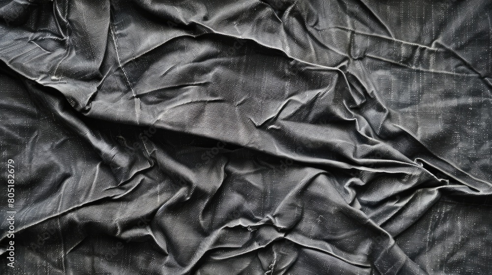 Dark grey denim fabric, worn with coarse repairs, Ai Generated. Dark grey denim fabric, worn with coarse repairs, Ai Generated.
