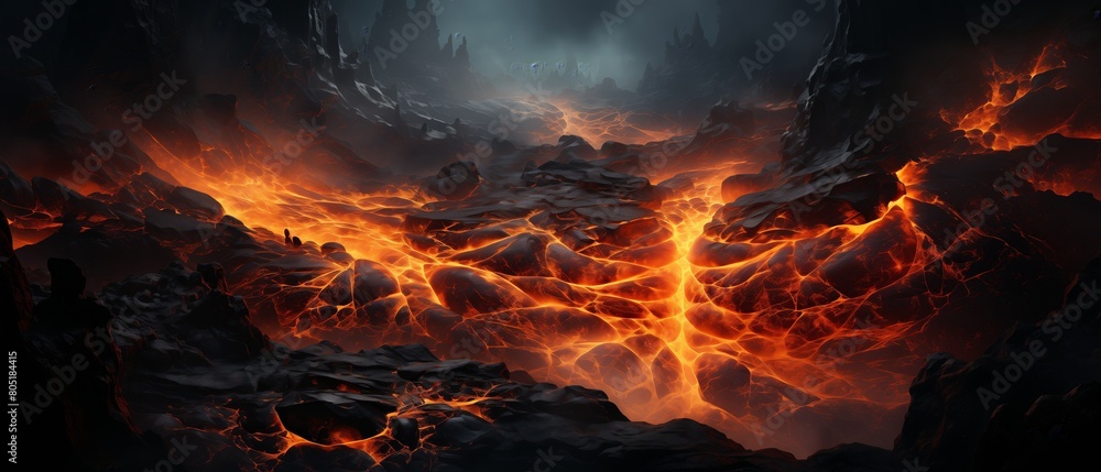 Abstract background of extinct lava with red gaps. Abstract background of extinct lava with red gaps.