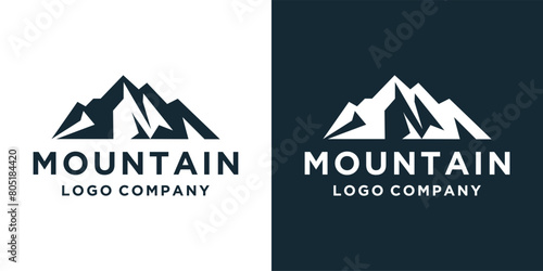 Mountain abstract initial logo design  photo