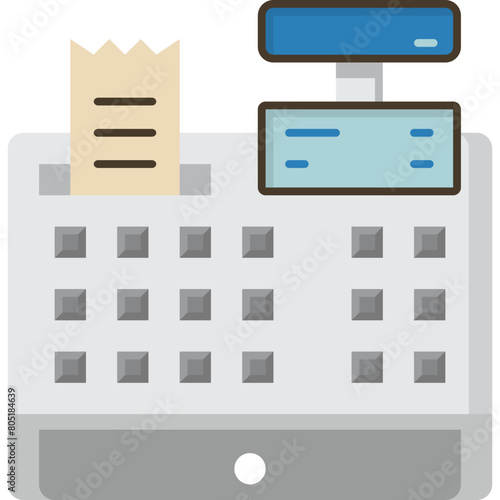 cash register or till flat icon