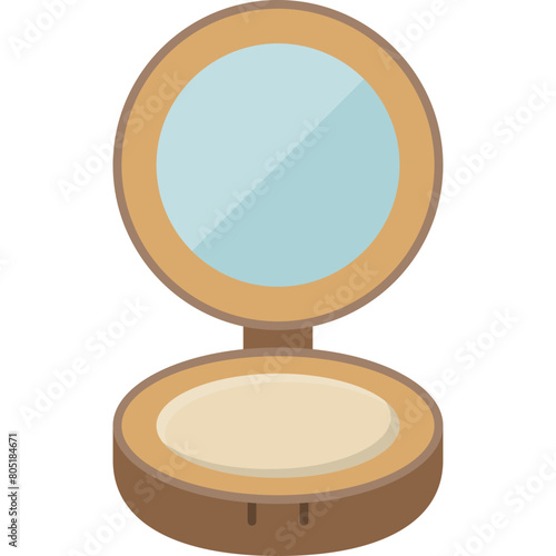 compact powder or press powder for makeup flat icon