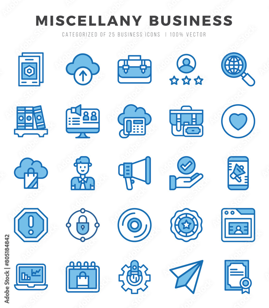 Miscellany Business icons set for website and mobile site and apps.