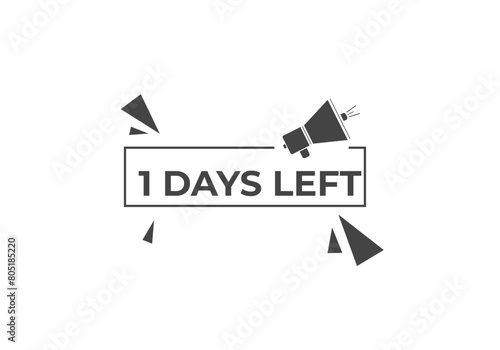 1 days to go countdown template. 1 day Countdown left days banner design. 1 Days left countdown timer
