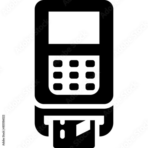 payment terminal or pos for payment by credit card solid icon