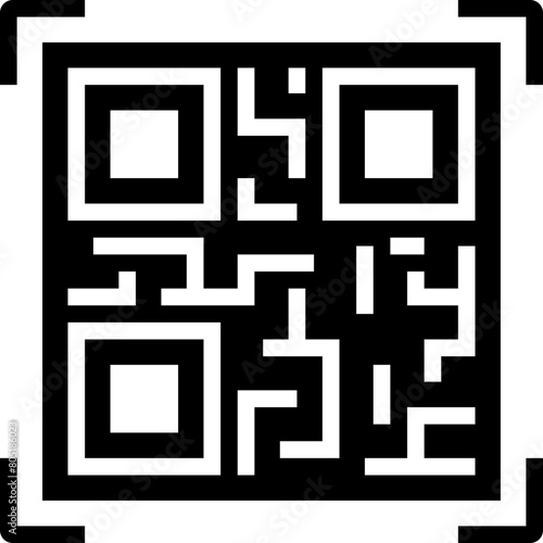 qr code for scan by mobile solid icon